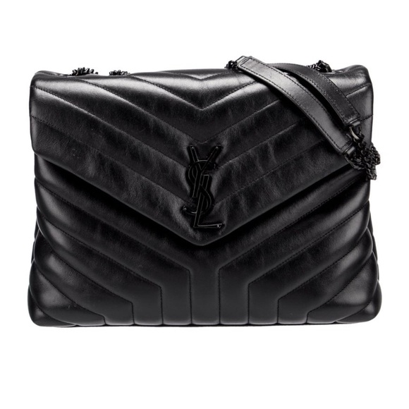 Yves Saint Laurent Handbags - AUTHENTIC  Yves Saint Laurent Black LouLou medium Shoulder Bag